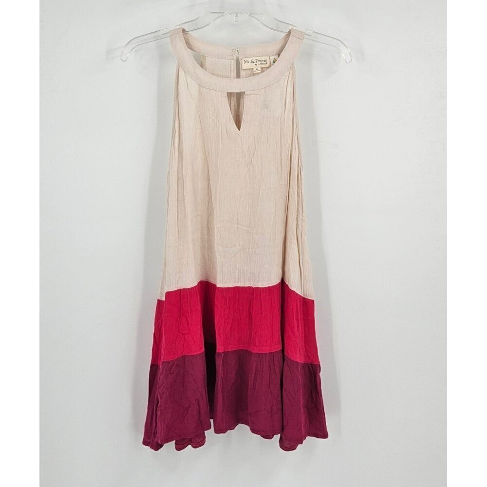 New Mystic Prysm by Listicle The Payton Dress Womens Sz S Fuchsia Tri Color
